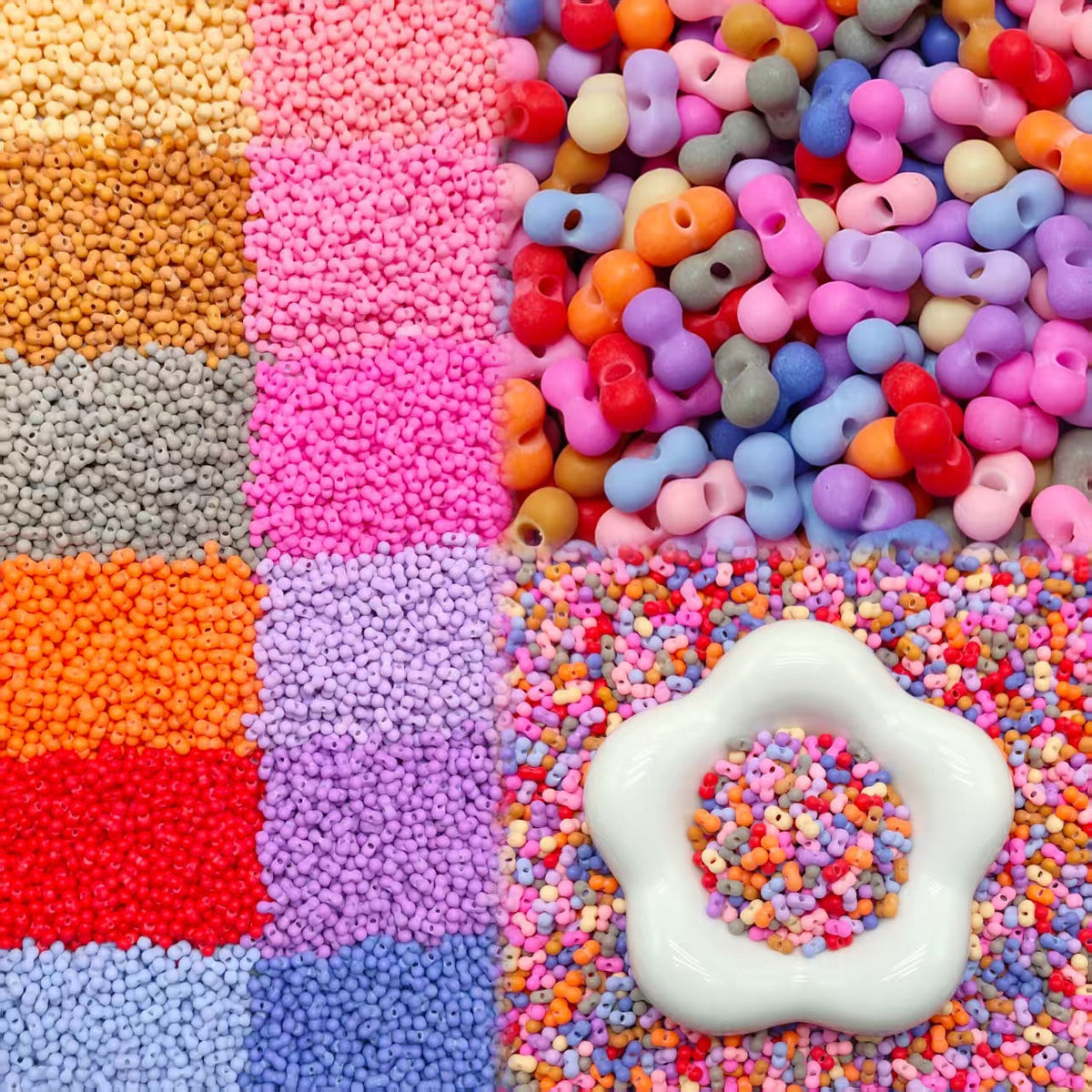 ✨【NEW】Rubber Peanut |4×6.5mm Rubber‑Like Peanut‑Shaped Glass Beads for DIY Bracelet Jewelry Making