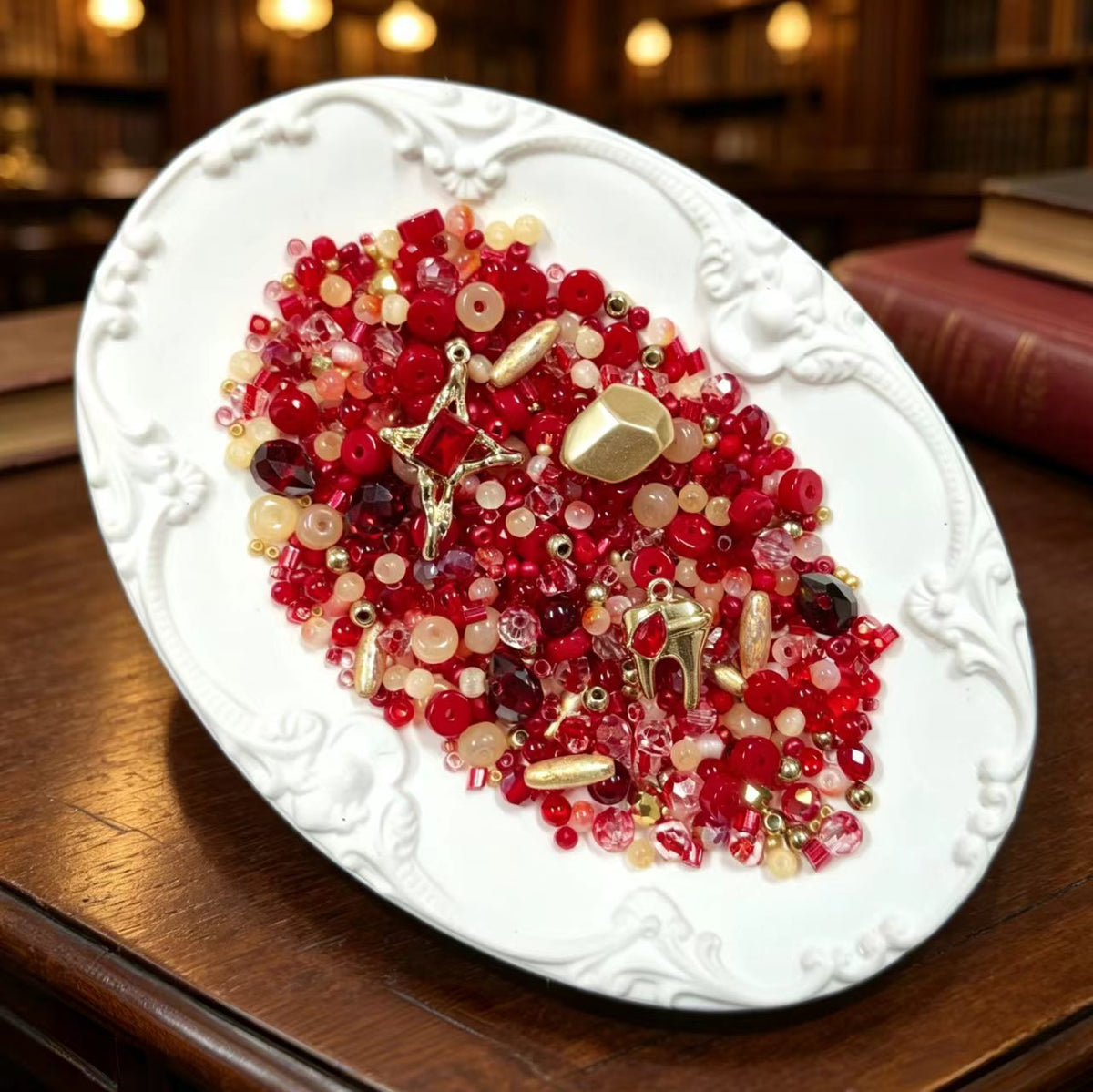❤【NEW】Seed Bead-Fire Valor|Magic‑Aesthetic Red‑Gold Mixed Glass Beads For DIY Bracelet