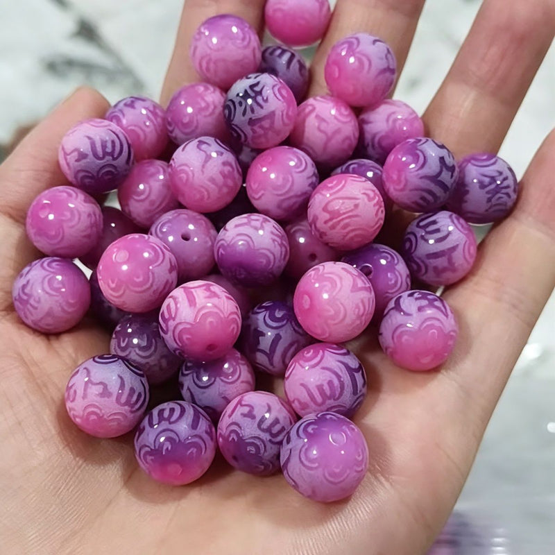 B-Engraved 6 words Bodhi beads