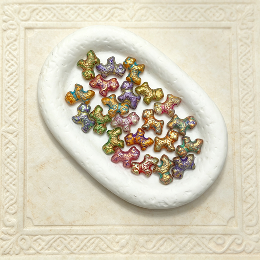 ✨【NEW】Gilded Dreamscape Decorative Glass Beads Multi‑Color Mix For DIY Jewelry Making