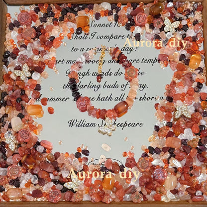 ✨【NEW】Ember Bloom｜Natural Crystal Chips Mixed Bead Set with Czech Beads, Faceted Glass Beads & Alloy Charms for DIY Jewelry Making