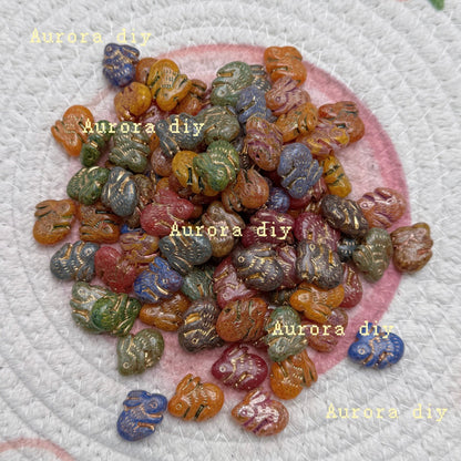 [NEW] Vintage Gold Inlay Czech Glass Beads