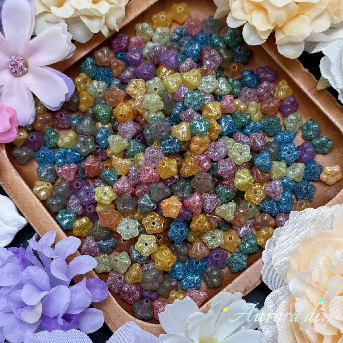 [NEW] Vintage Gold Inlay Czech Glass Beads