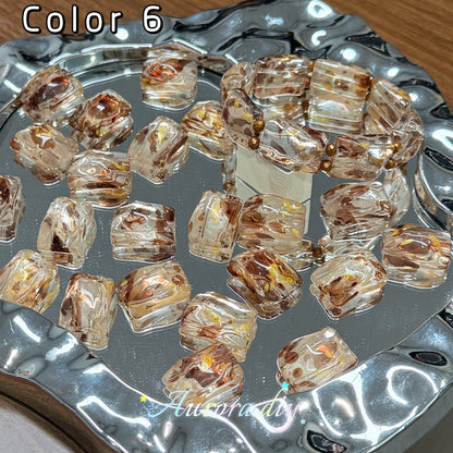 [NEW]Double‑Hole Wavy Rectangle Glass Beads-DIY Handmade Bracelet Necklace Jewelry Making Supplies