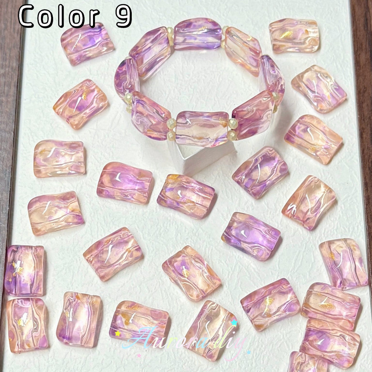 [NEW]Double‑Hole Wavy Rectangle Glass Beads-DIY Handmade Bracelet Necklace Jewelry Making Supplies