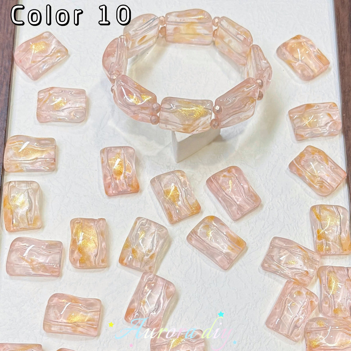 [NEW]Double‑Hole Wavy Rectangle Glass Beads-DIY Handmade Bracelet Necklace Jewelry Making Supplies