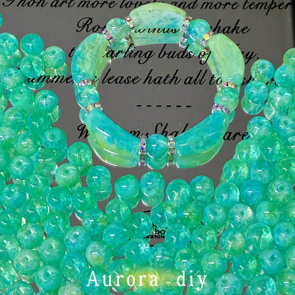 ✨【NEW】Pastel Curved Cube｜Marbled Glass Beads for DIY Jewelry Making