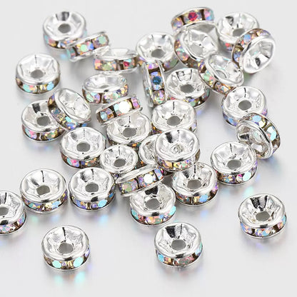 Copper rhinestone spacer beads for DIY jewelry making