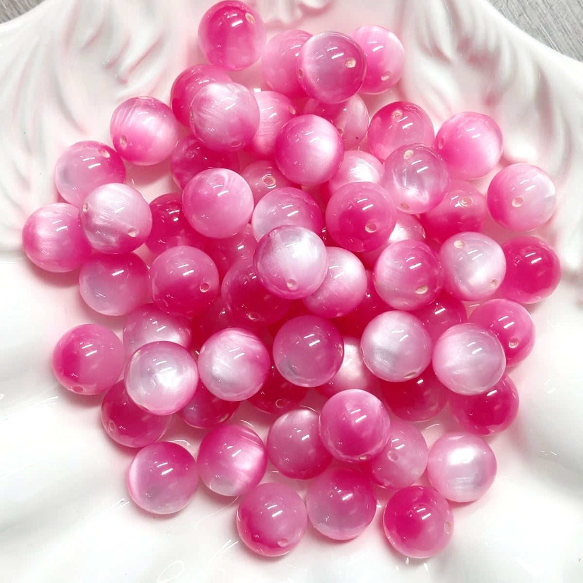 ✨【NEW】16mm Top‑Hole Cat‑Eye Resin Beads For DIY Bracelet Necklace Jewelry Making