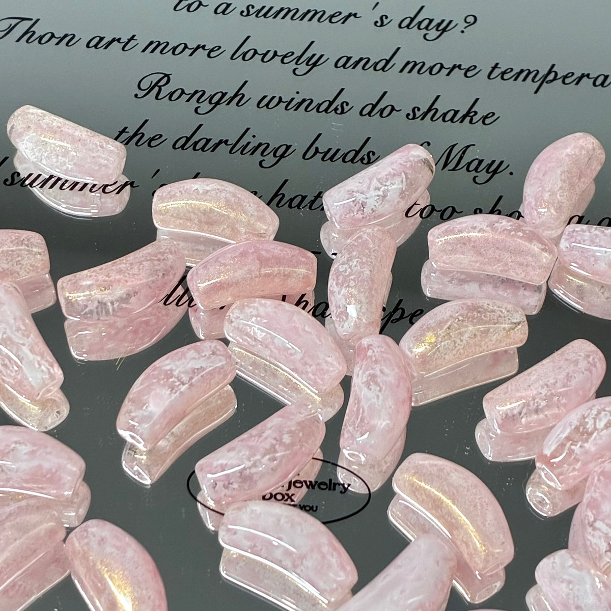 ✨【NEW】Pastel Curved Cube｜Marbled Glass Beads for DIY Jewelry Making