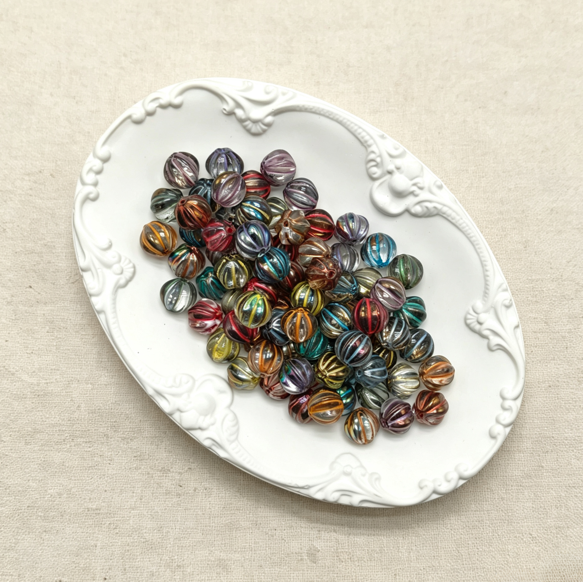 [NEW] Vintage Gold Inlay Czech Glass Beads