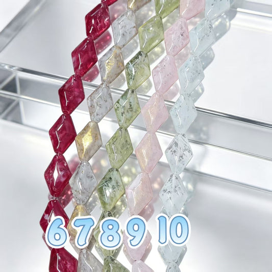✨【NEW】Pastel Rhombus｜Marbled Glass Beads for DIY Jewelry Making