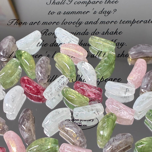 ✨【NEW】Pastel Curved Cube｜Marbled Glass Beads for DIY Jewelry Making