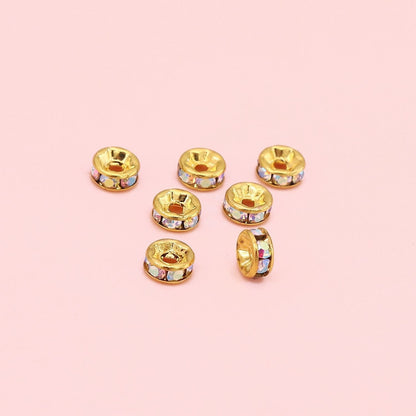 Copper rhinestone spacer beads for DIY jewelry making
