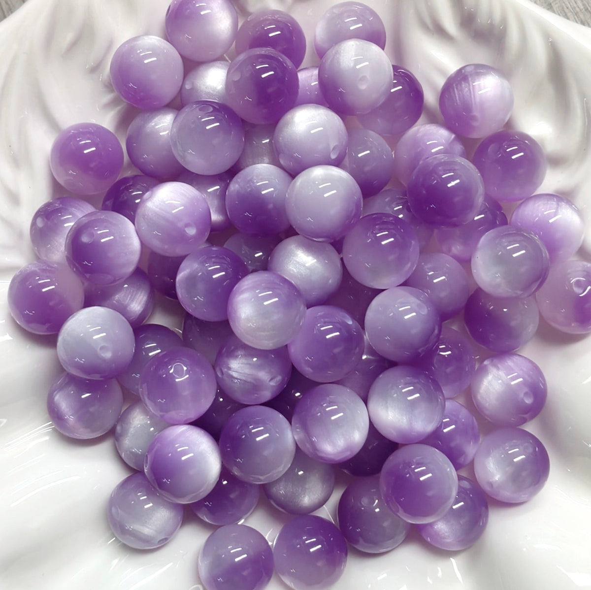 ✨【NEW】16mm Top‑Hole Cat‑Eye Resin Beads For DIY Bracelet Necklace Jewelry Making