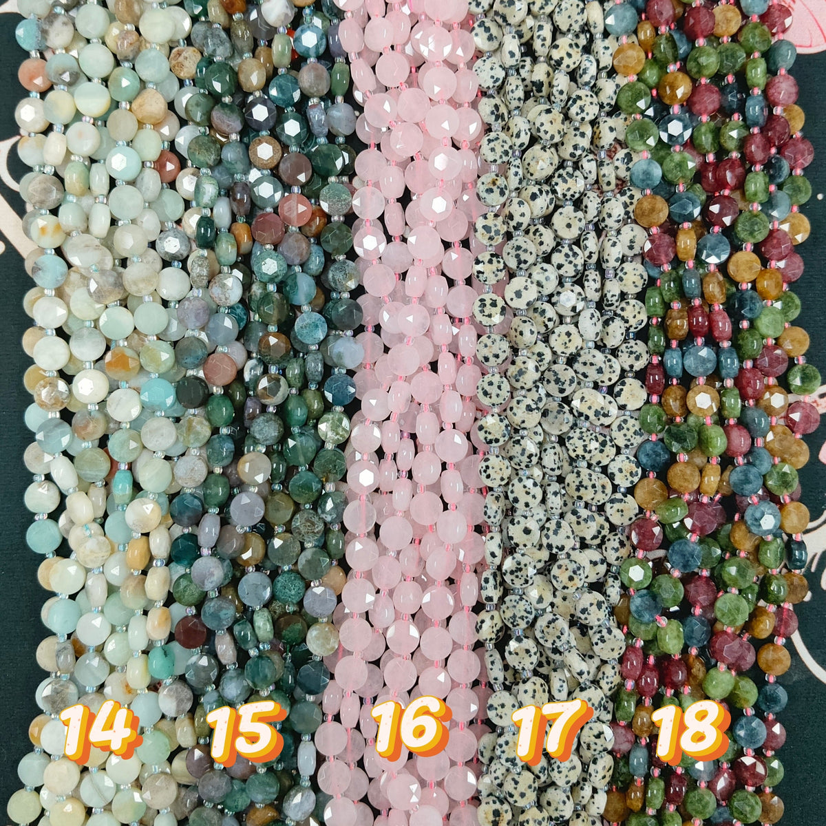 ✨【NEW】10mm Coin Faceted Natural Crystal & Stone Beads For DIY Bracelet Necklace Earring Crafts