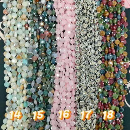 ✨【NEW】10mm Coin Faceted Natural Crystal & Stone Beads For DIY Bracelet Necklace Earring Crafts