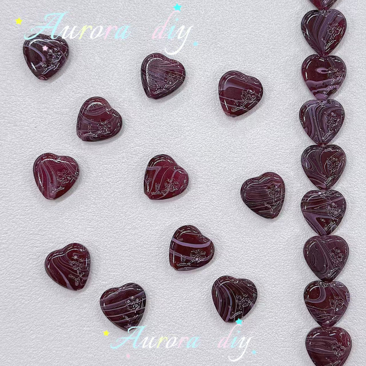 ✨【NEW】Swirl Floral Heart | Glass Beads for DIY Jewelry Making