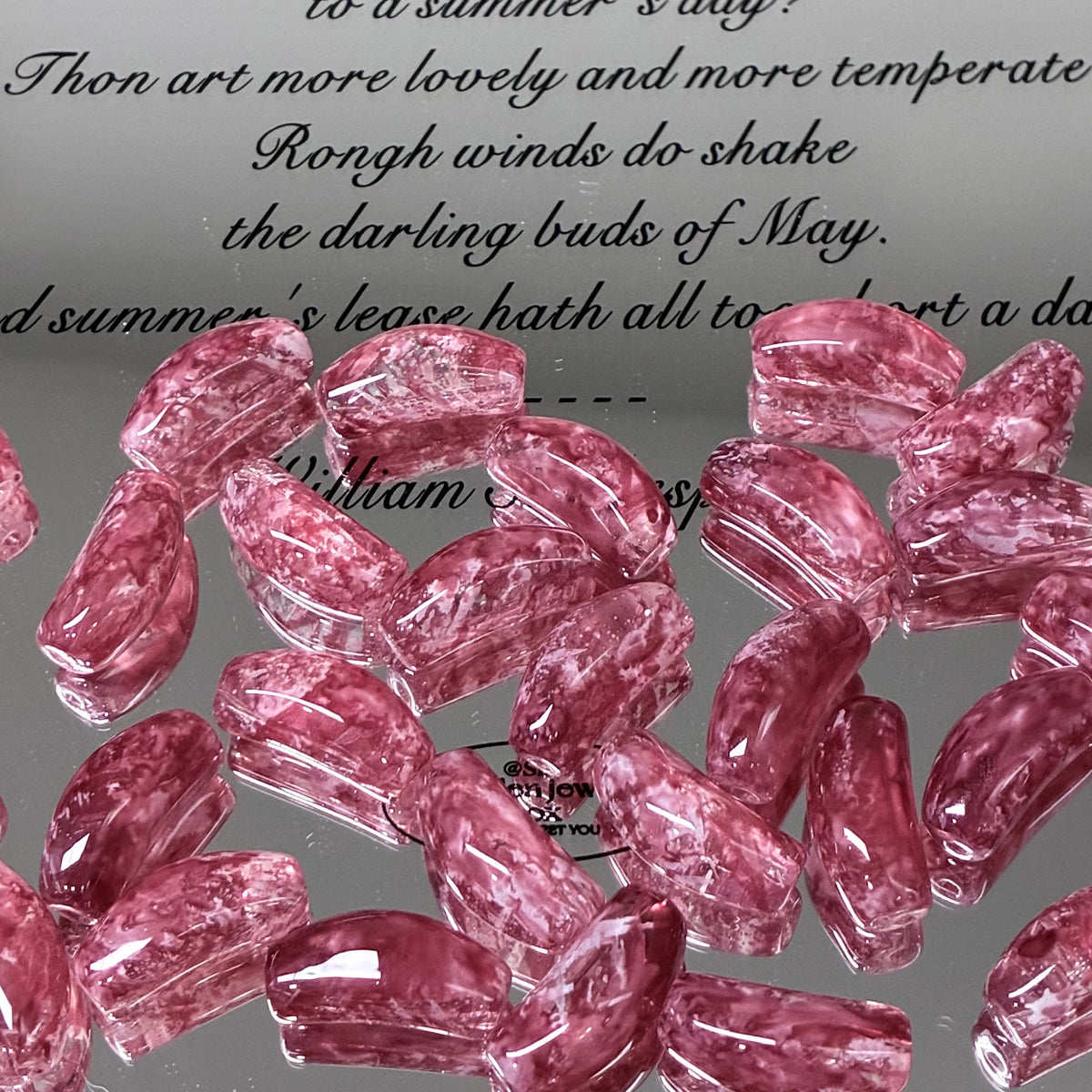 ✨【NEW】Pastel Curved Cube｜Marbled Glass Beads for DIY Jewelry Making