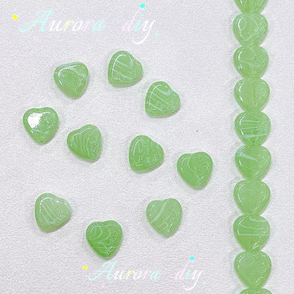 ✨【NEW】Swirl Floral Heart | Glass Beads for DIY Jewelry Making