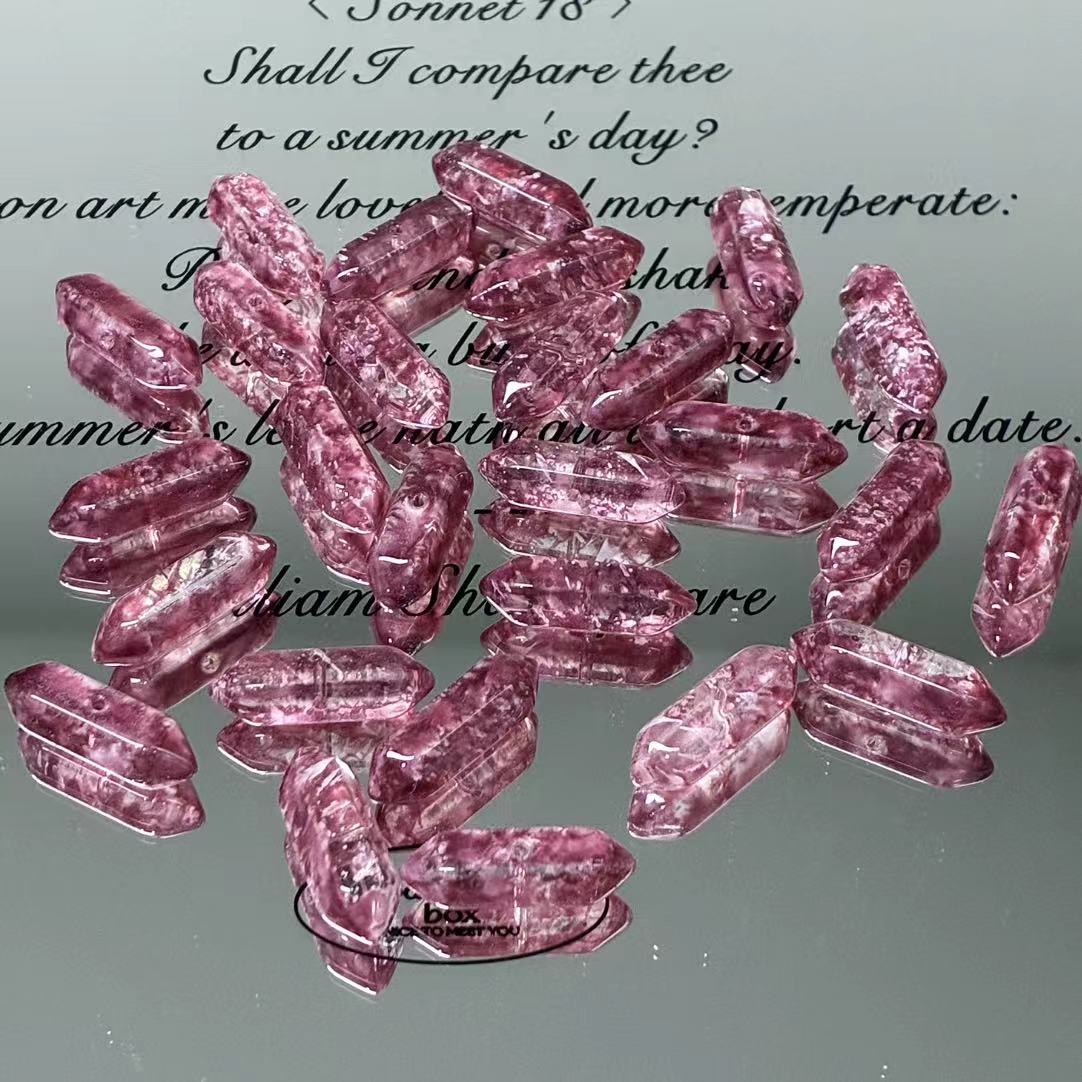 ✨【NEW】Gradient Double‑Point Prism｜Faceted Glass Beads for DIY Bracelet Jewelry Making