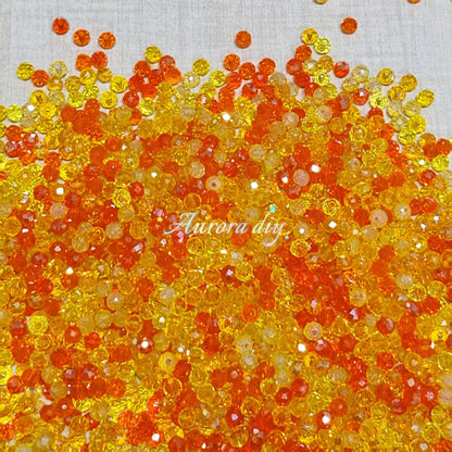 🎉【NEW】Sunset Samhain | 4mm Flat Faceted Glass Beads For DIY Jewelry Making