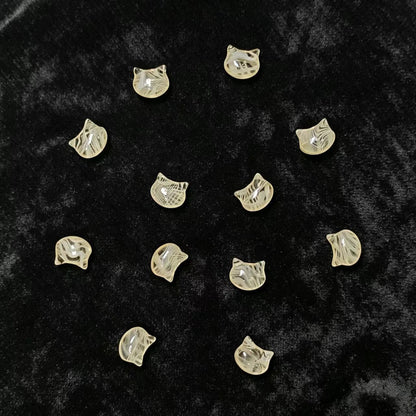 ✨【NEW】Ripple Kitty Head | Mixed‑Color Glass Beads for DIY Jewelry Making