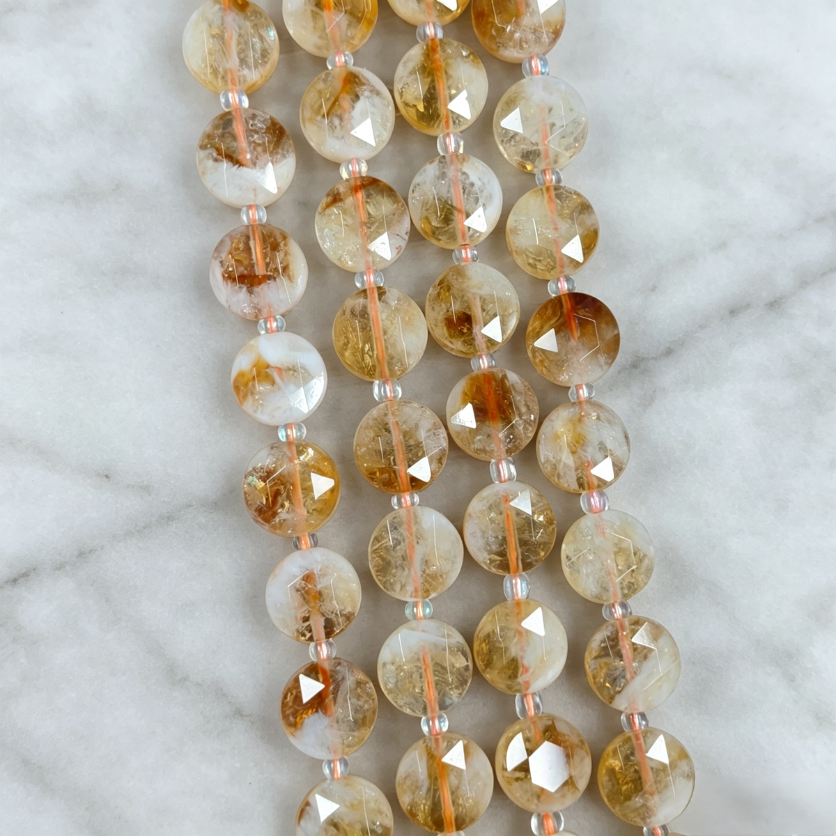 ✨【NEW】10mm Coin Faceted Natural Crystal & Stone Beads For DIY Bracelet Necklace Earring Crafts