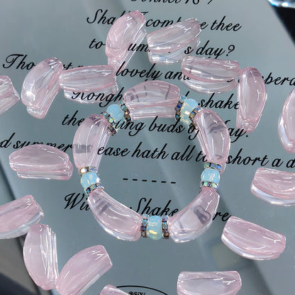 ✨【NEW】Jelly Curved Tube | Candy‑Tone Glass Beads For DIY Bracelet Making