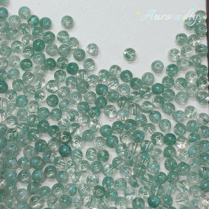 ✨【NEW】8mm Multicolor Wave‑Pattern Glass Round Beads For DIY Jewelry Making
