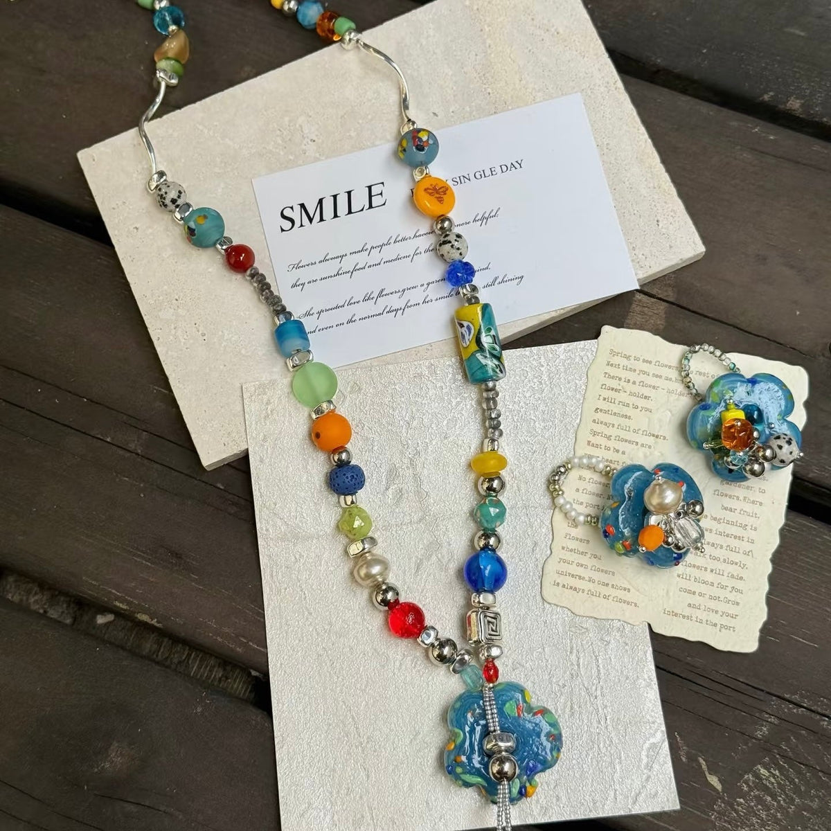 ✨【NEW】Nepal Bloom | Vintage Lampwork Glass Flower Beads For DIY Bracelet Necklace Earring Crafts