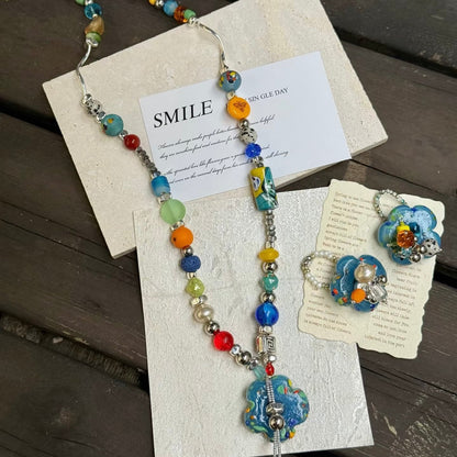 ✨【NEW】Nepal Bloom | Vintage Lampwork Glass Flower Beads For DIY Bracelet Necklace Earring Crafts