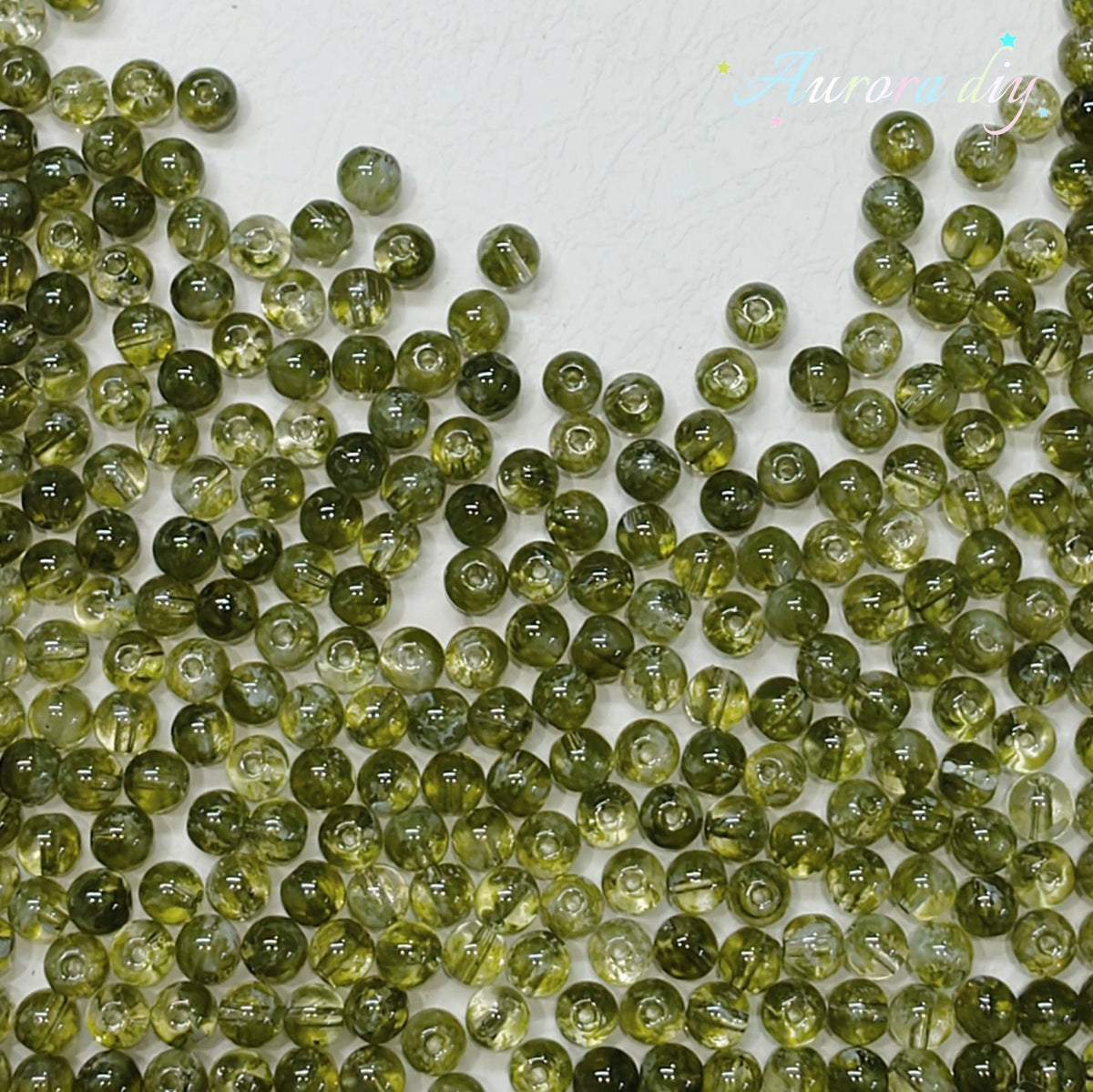 ✨【NEW】8mm Multicolor Wave‑Pattern Glass Round Beads For DIY Jewelry Making