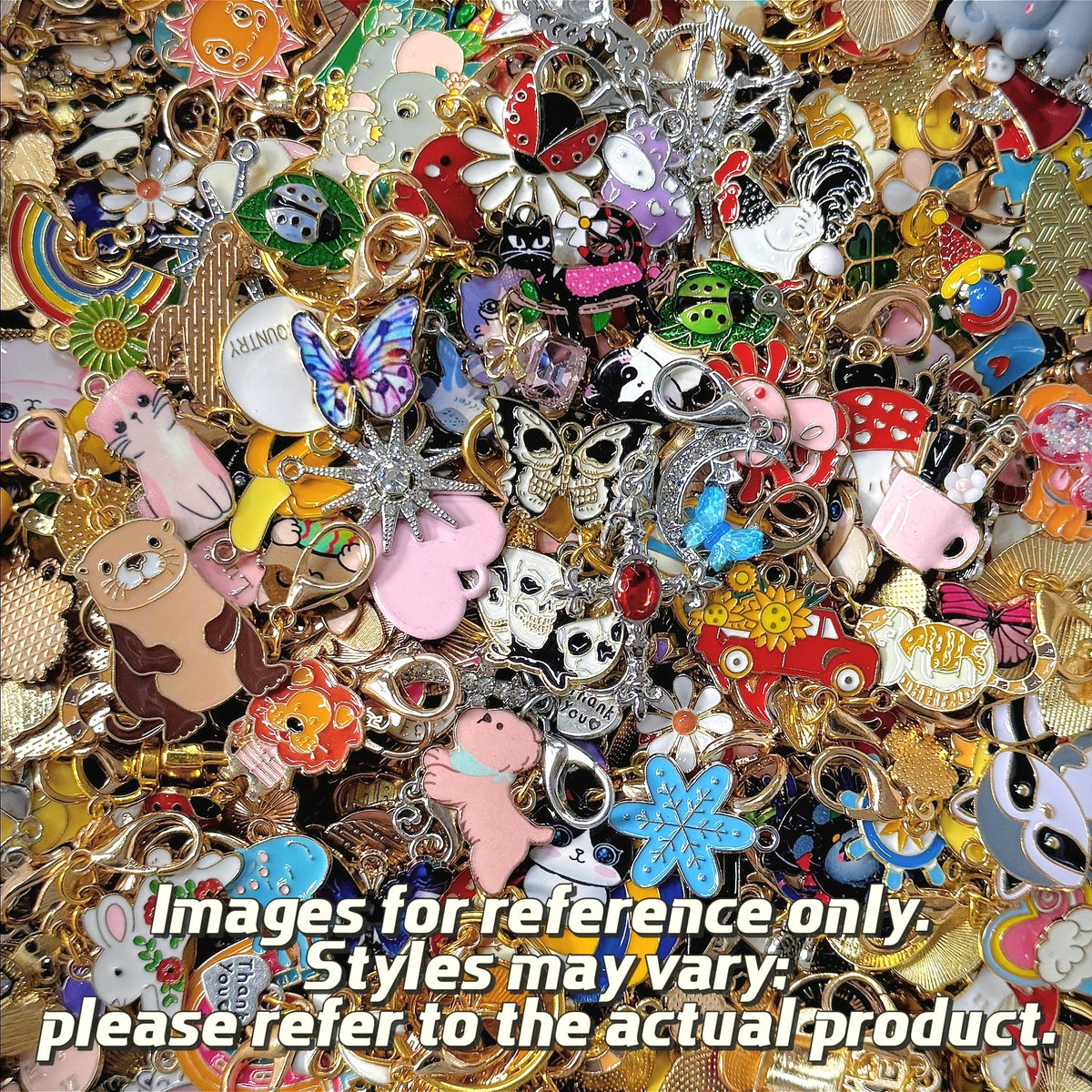 ✨【NEW】Mixed Variety Alloy Charms Bulk | Pre-Drilled Pendants for DIY Bracelet, Keychain & Jewelry Craft Making