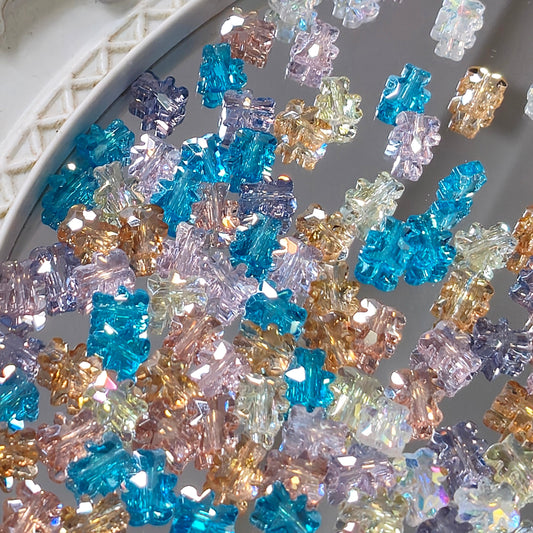 🩶【NEW】Glacial Haze Bear | Faceted Glass Bear Beads For DIY Handmade Jewelry Crafting