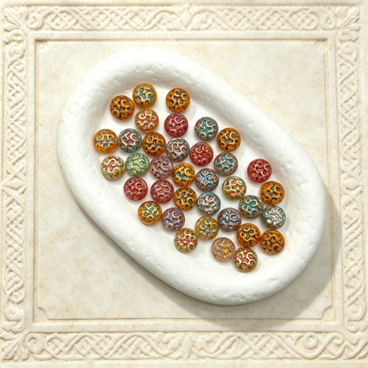 ✨【NEW】Gilded Dreamscape Decorative Glass Beads Multi‑Color Mix For DIY Jewelry Making