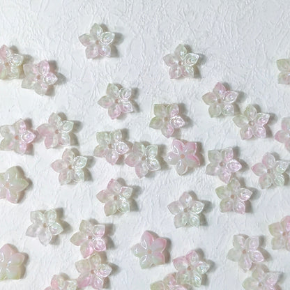 ⭐【NEW】Iridescent Bloom | Multicolor Five-Pointed Glass Flower Beads For DIY Jewelry Making