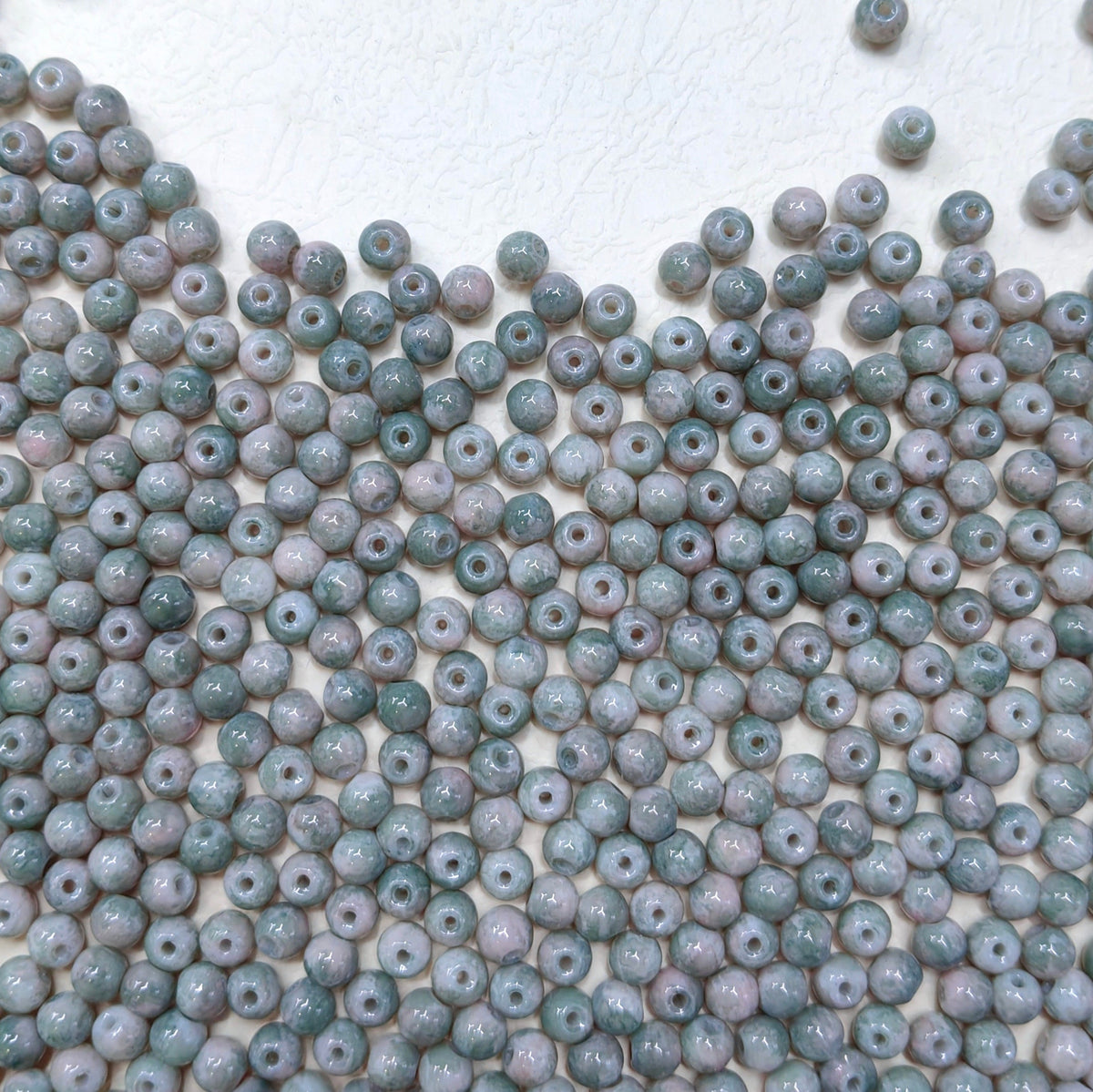 ✨【NEW】6mm Paint Splash Glass Bead Mix DIY Bracelet Making Supplies