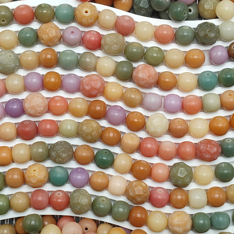 N-Mixed Natural Bodhi Beads Set | Carved & Charms Decor Style