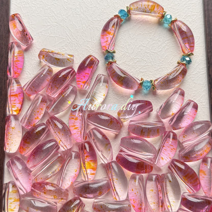 ✨【NEW】Transparent Bubble Curve | Multicolor Curved Tube Glass Beads For DIY Bracelet Necklace Jewelry Making Craft Supplies