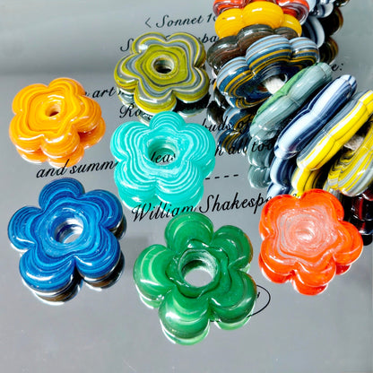 ✨【NEW】Nepal Bloom | Vintage Lampwork Glass Flower Beads For DIY Bracelet Necklace Earring Crafts