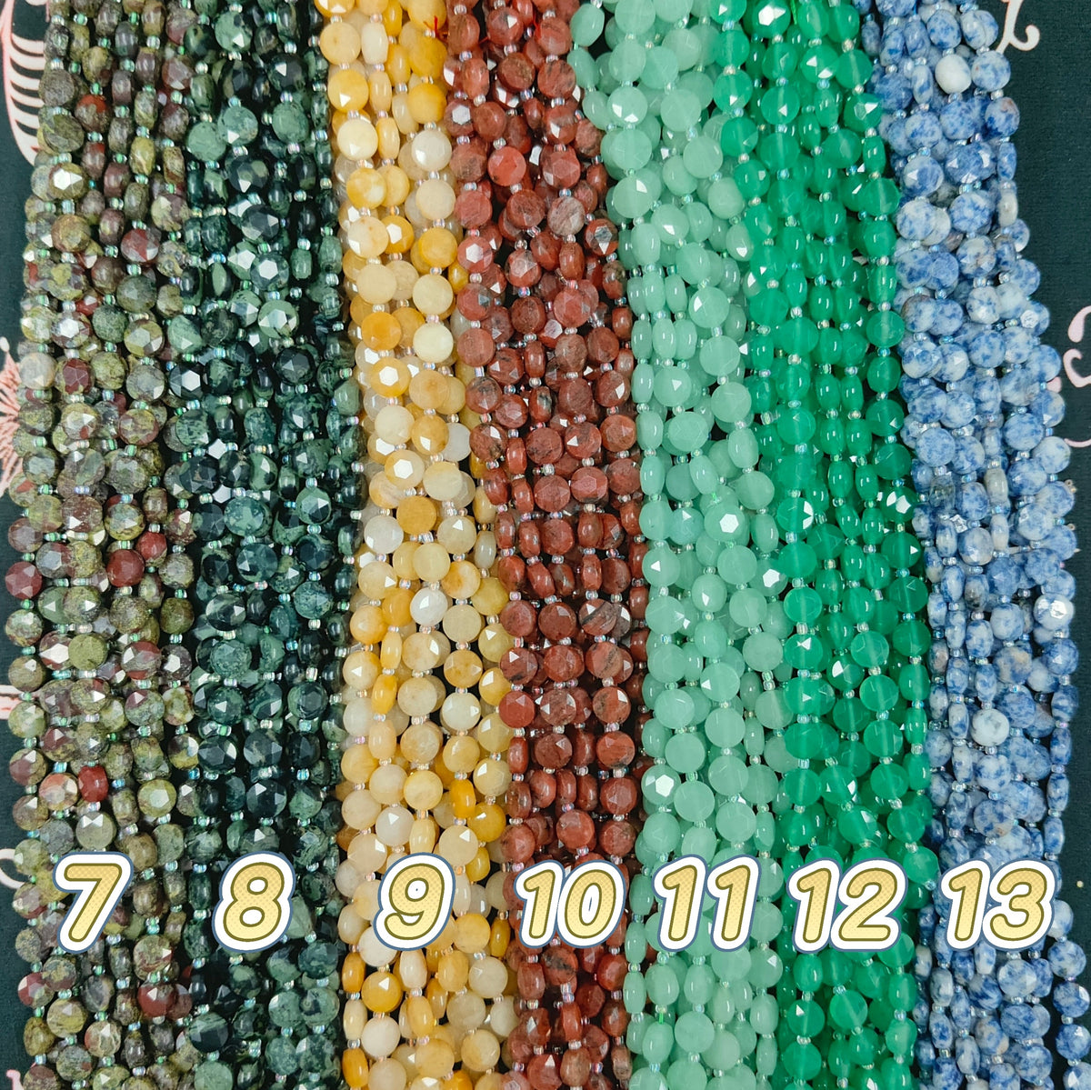 ✨【NEW】10mm Coin Faceted Natural Crystal & Stone Beads For DIY Bracelet Necklace Earring Crafts