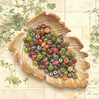 [NEW] Vintage Jelly Donut | Gold Inlay Czech Glass Beads