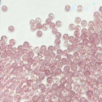 ✨【NEW】8mm Multicolor Wave‑Pattern Glass Round Beads For DIY Jewelry Making